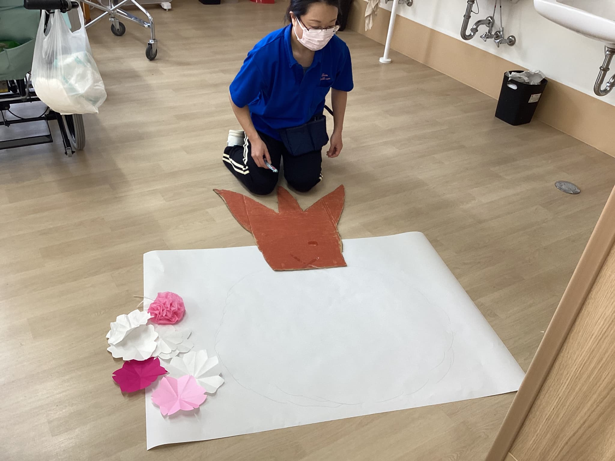 「アースケア前橋　朝倉の里」🌸桜の花の制作🌸