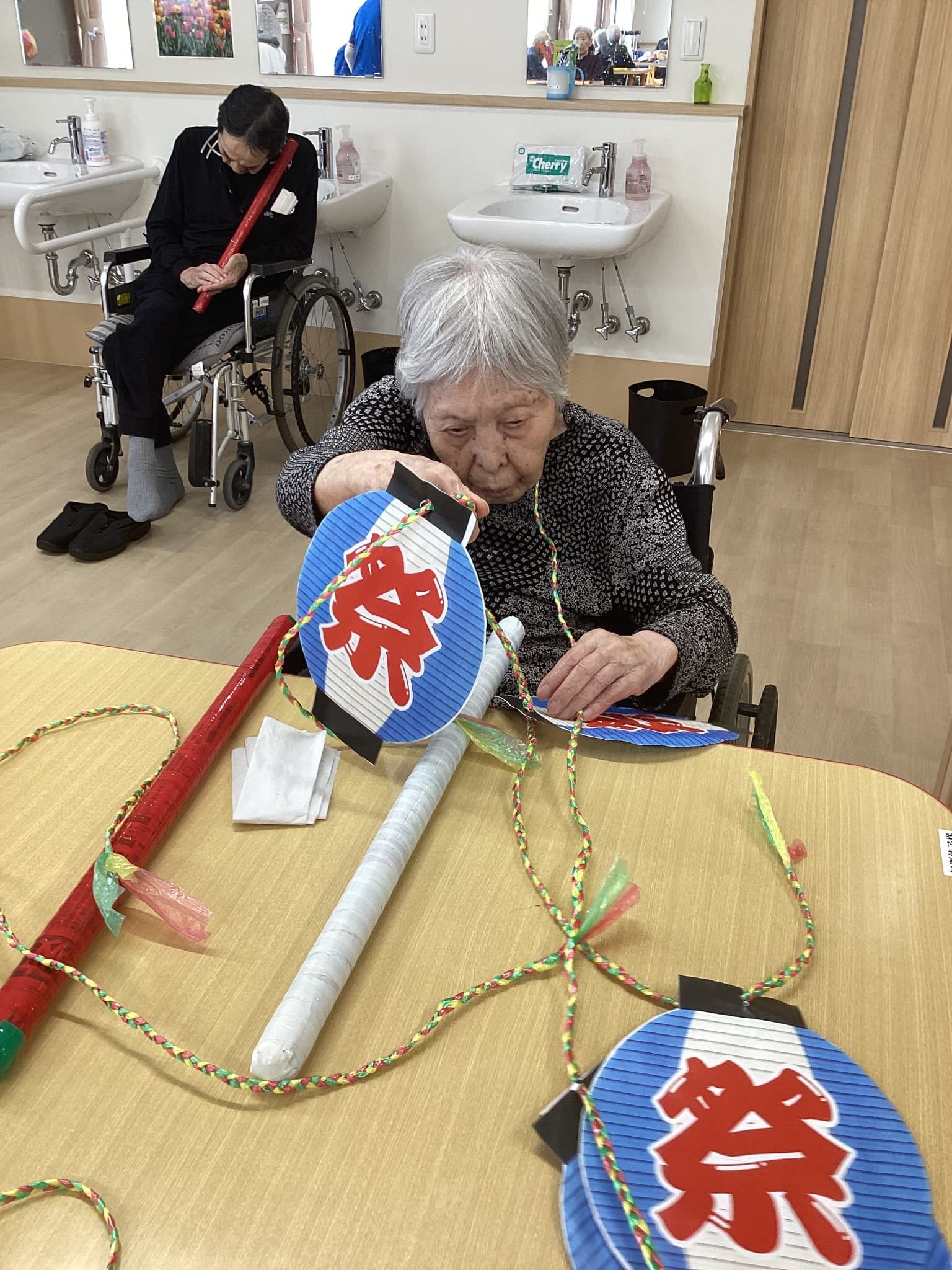 「アースケア前橋　朝倉の里」お祭りの制作作業!(^^)!